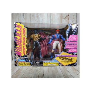 Wildcats Spartan vs Helspont Action Figures w/2 Collector Cards, Comic Book